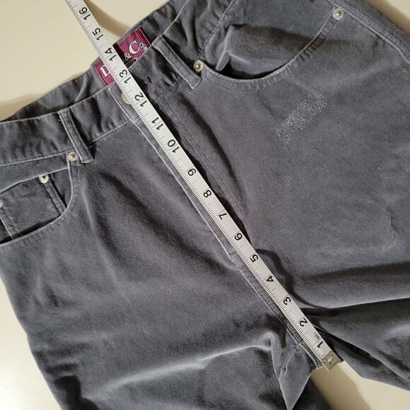 Denim & Co. Gray Velvet Jeans - Picture 5 of 10